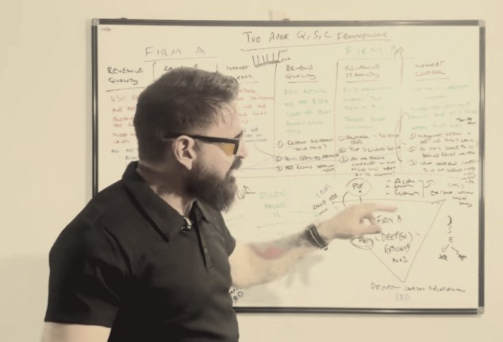 Andy Whitehead at the whiteboard breaking down the Apex framework