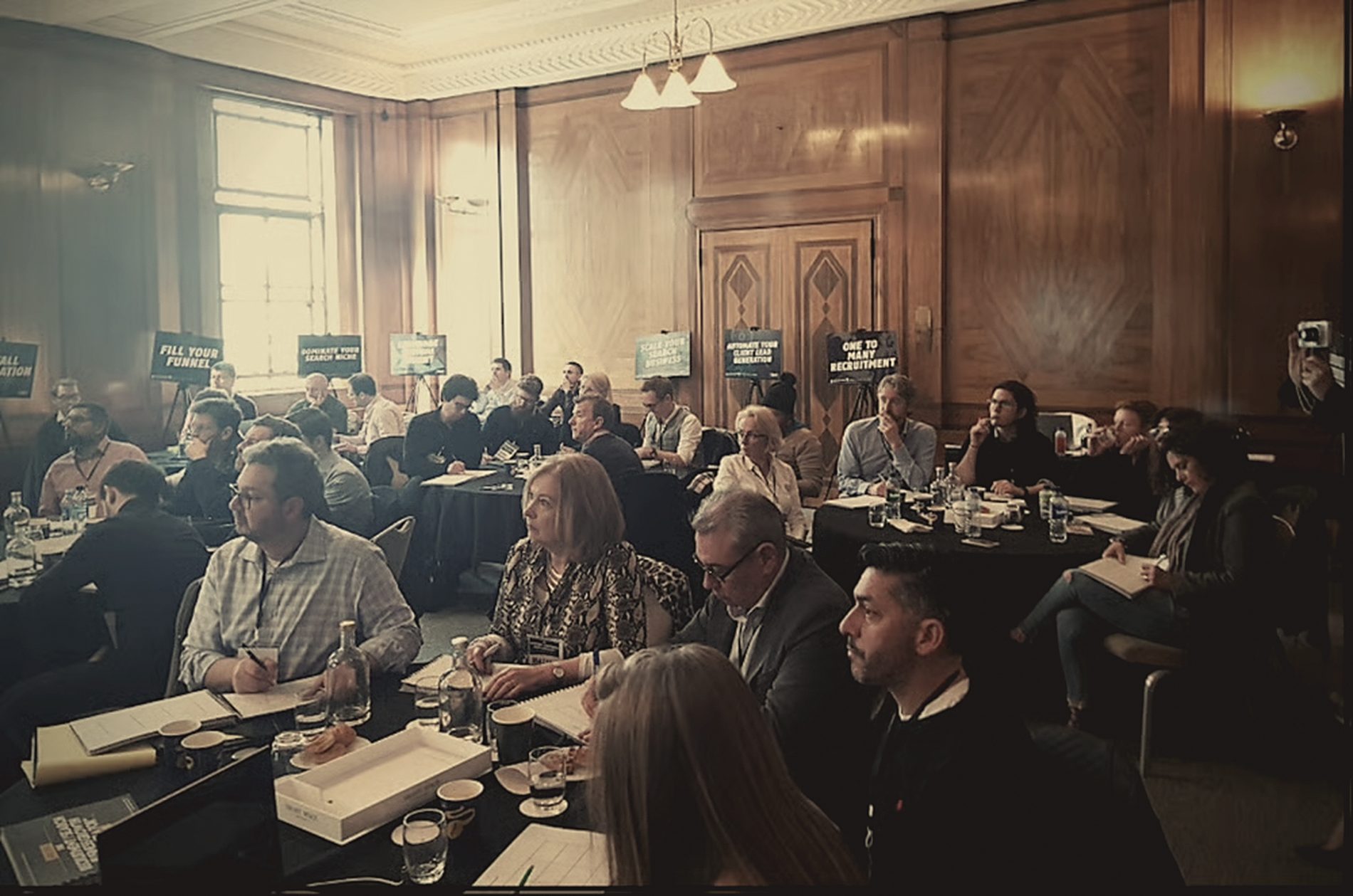 The Search Firm Boardroom, recruitment and executive search firm owners in the room with Andy Whitehead